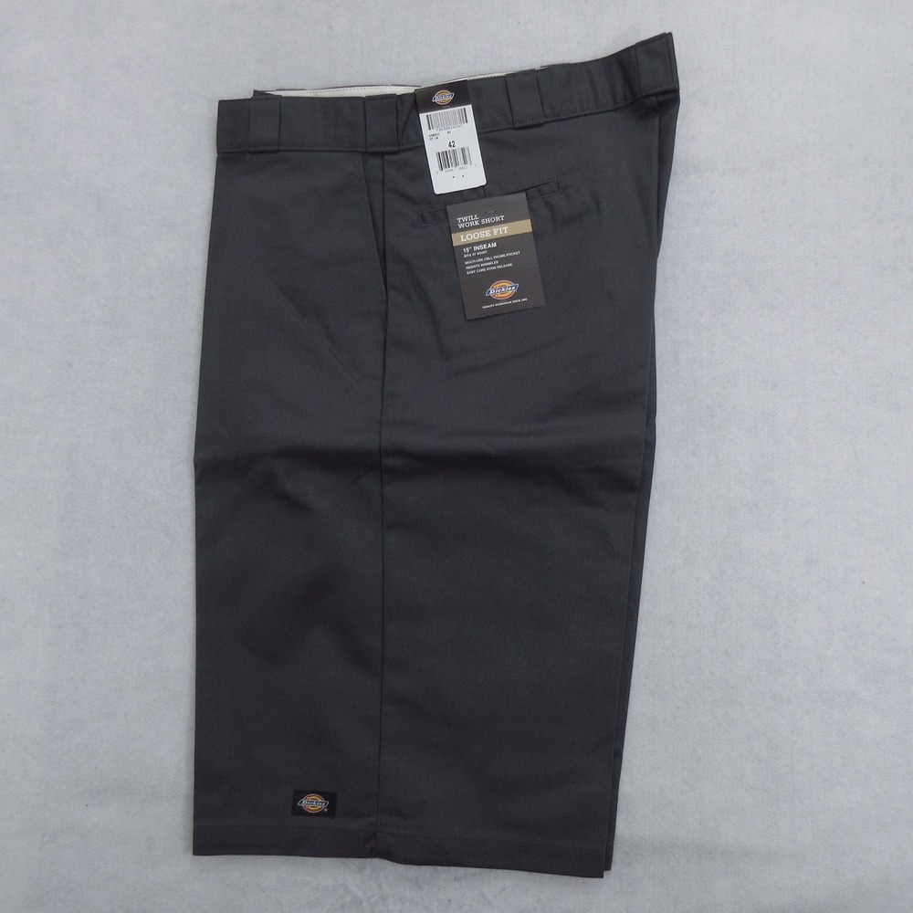 Dickies Men's Shorts Size 42 Gray Loose Fit Twill Work 15 Inseam New